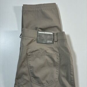 Brax Chuck Pants 36x27 Beige Hi Flex Jersey Performance Stretch (Tag 38x34)